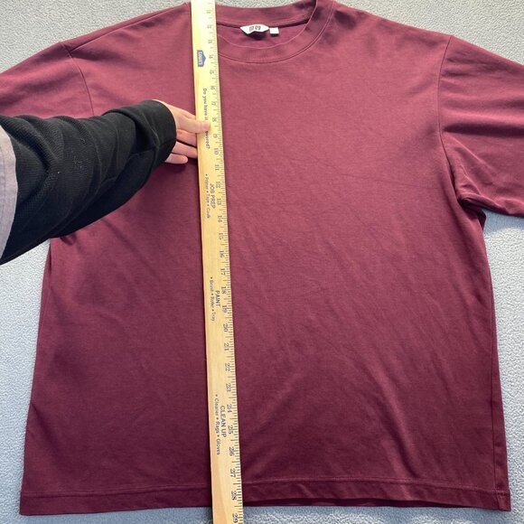 Uniqlo Mens Maroon red Crew Neck Short Sleeve T-shirts,Size XL - Picture 5 of 10